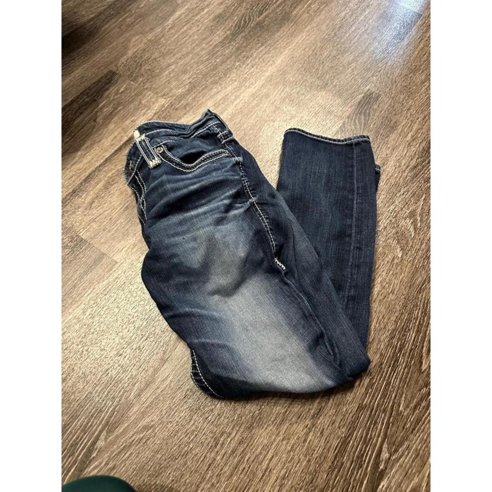 Big Star Maddie Jeans Blue Denim Distressed Bootcut Size 27